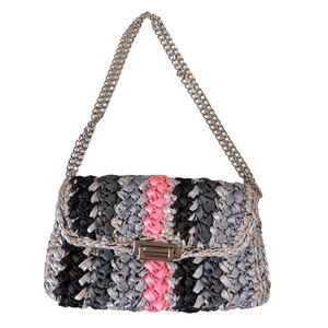 Lorenza Gandaglia Bagatelle Ribbon Crochet Flap Crossbody Bag